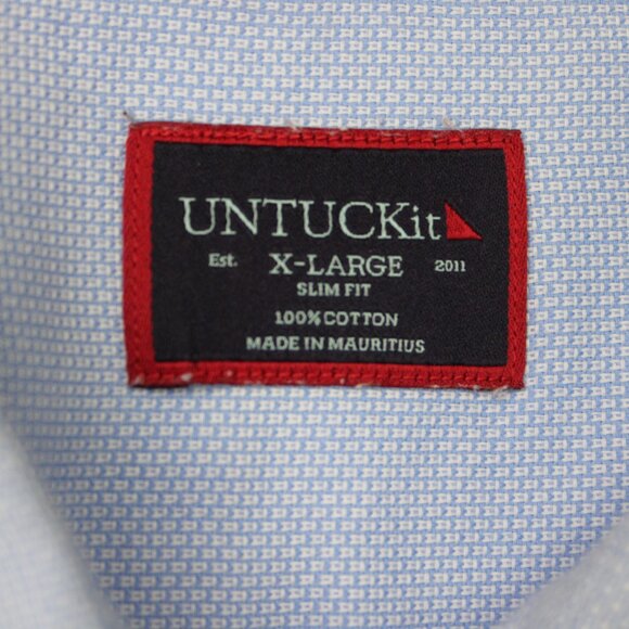 UNTUCKit Kvint Shirt Men XL Blue Slim Fit 100% Cotton Long Sleeve Button X-large - Picture 8 of 13